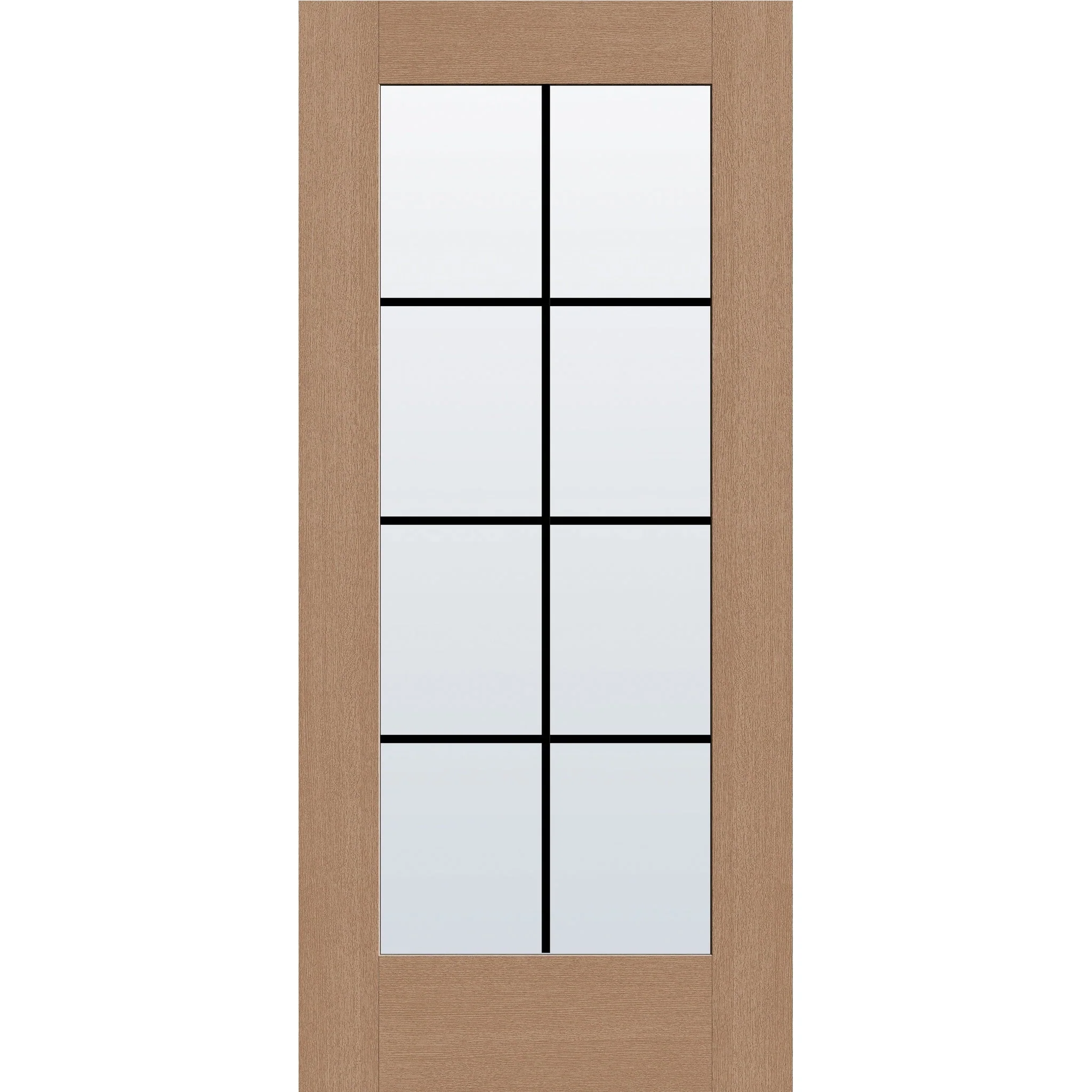 Grills Between Glass 8 Light Flush Glazed Fiberglass Entry Door - Full Lite (36" x 80")