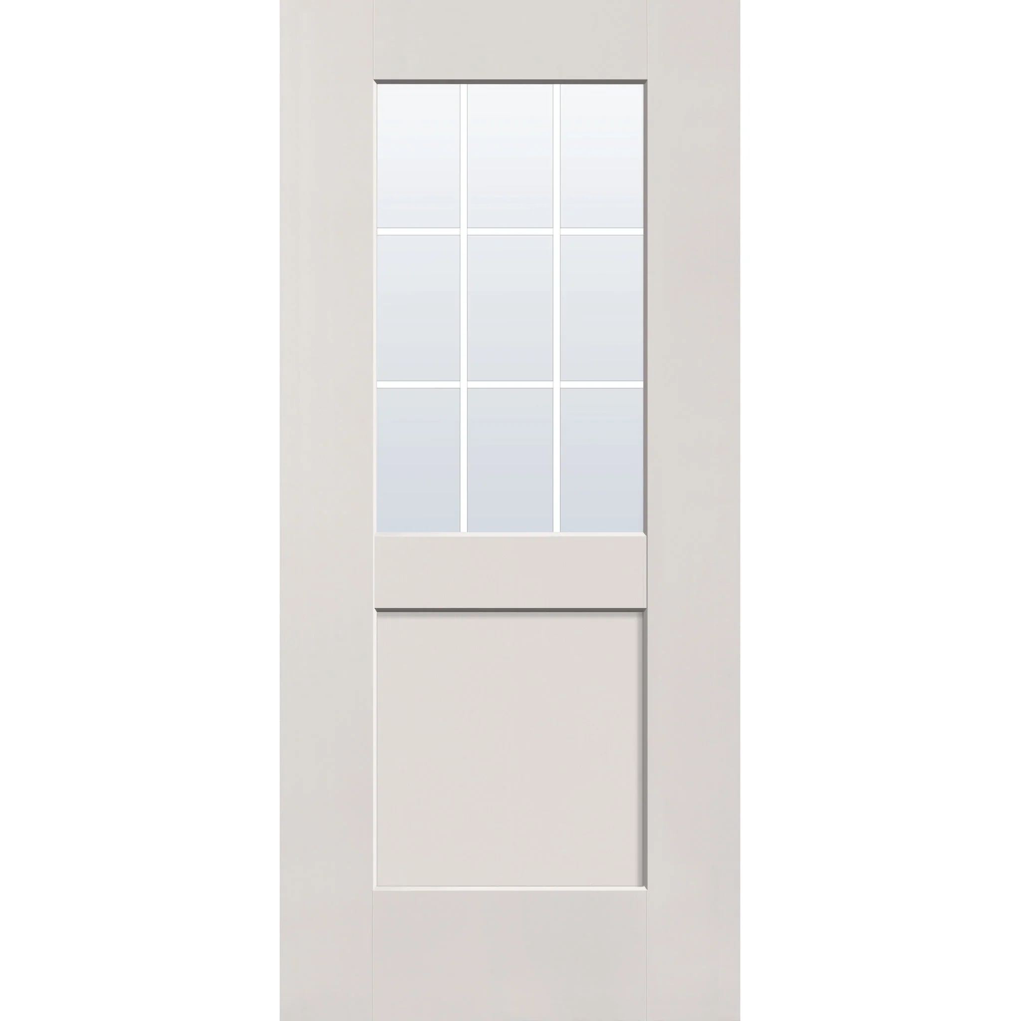 Grills Between Glass 9 Light Flush Glazed Fiberglass Entry Door - Half Lite Shaker (36" x 80") - Image 2