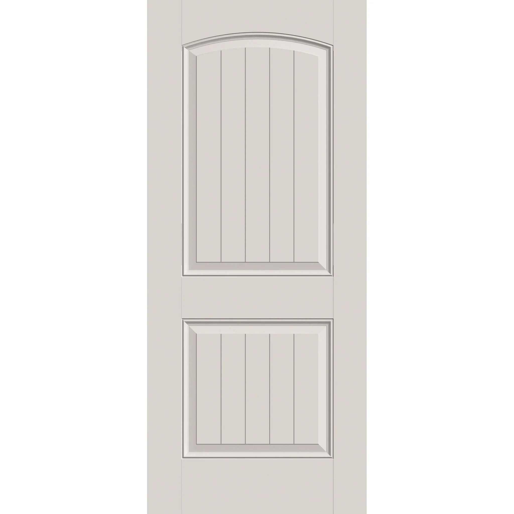 Hurricane-Rated Fiberglass Entry Door - 2 Panel Cambertop Plank (34" x 80")