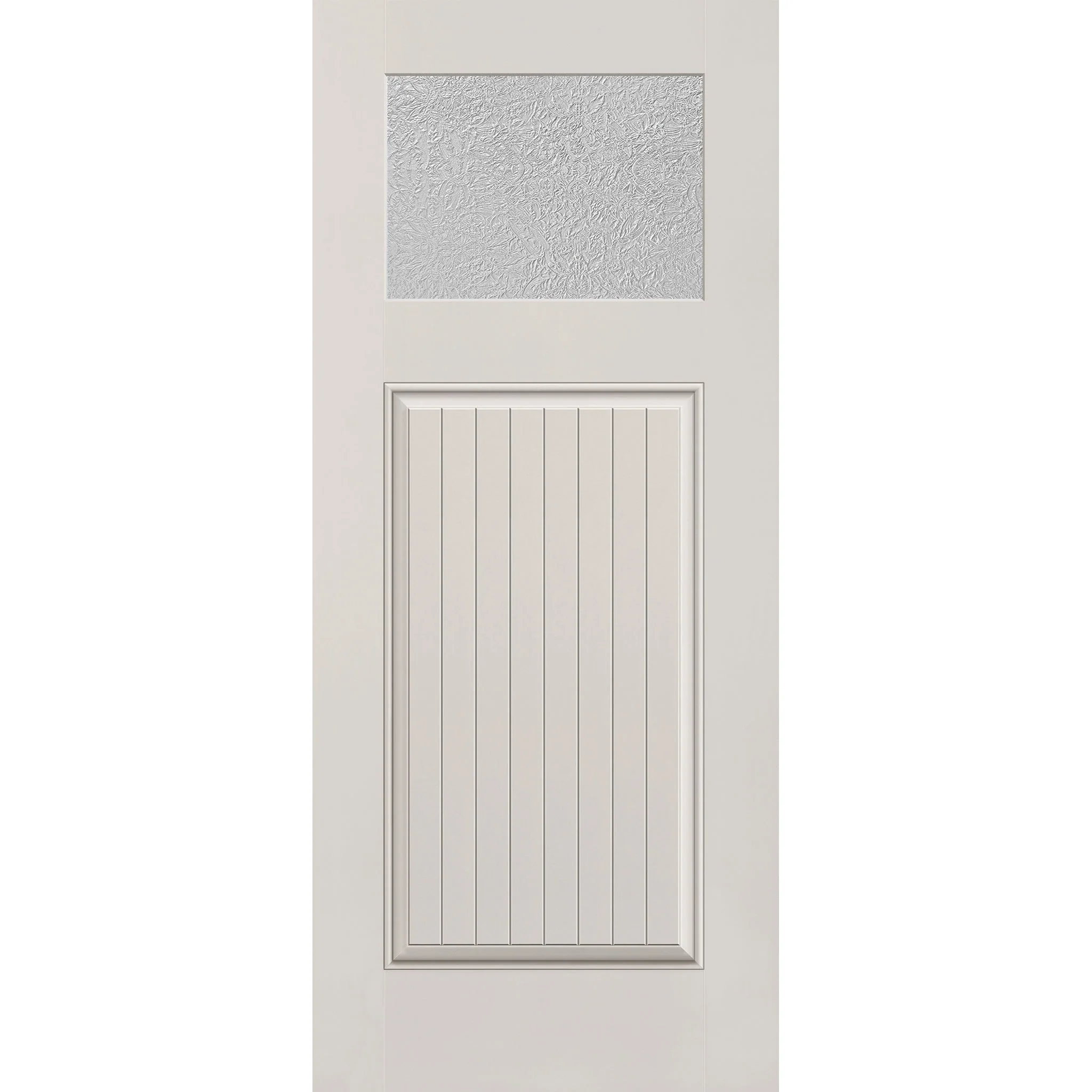 Micro-Granite Flush Glazed Fiberglass Entry Door - Craftsman Plank (34" x 80")