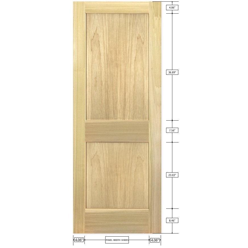 Poplar Interior Door Slab (2 Panel Shaker) - Image 4