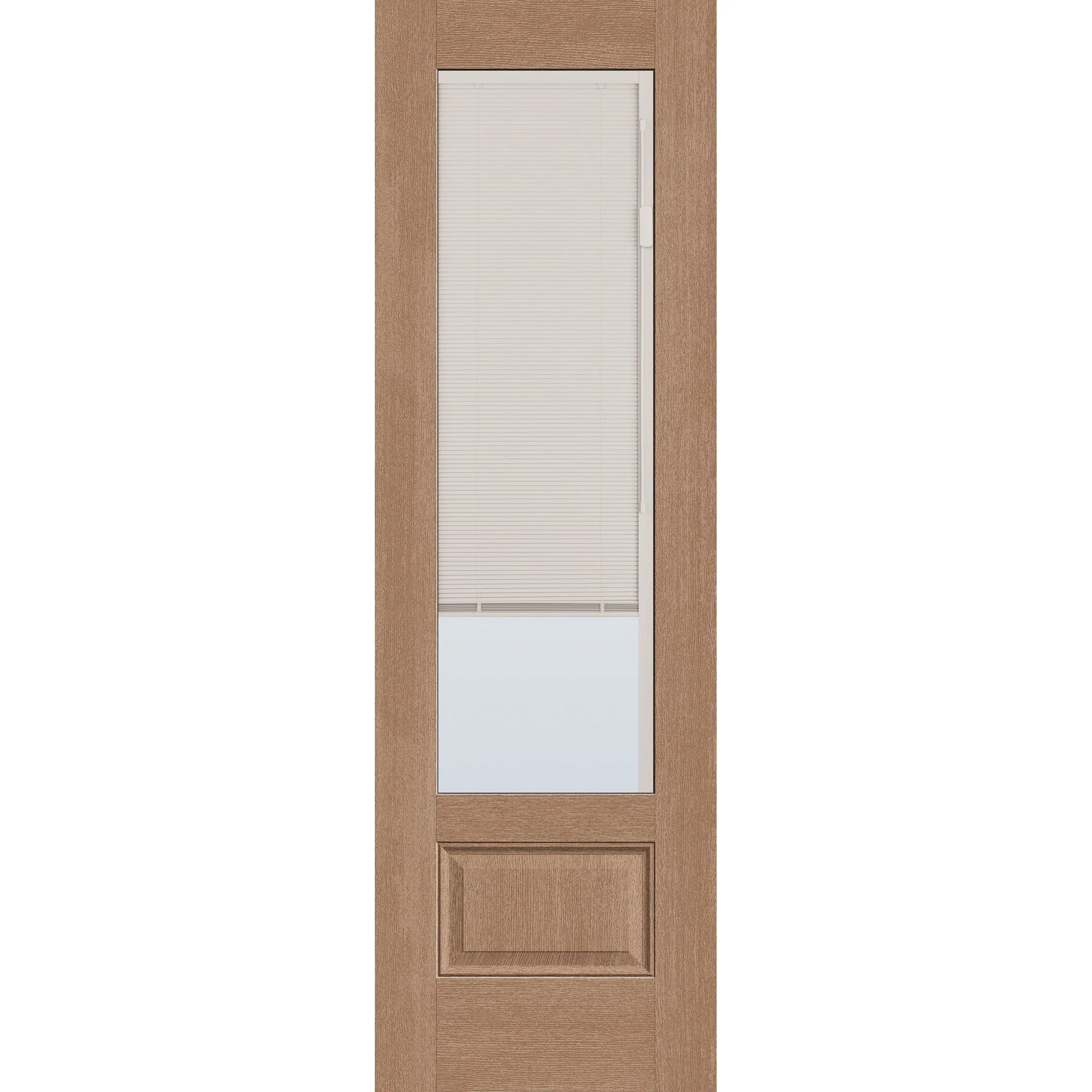 Raise & Lower Blinds Flush Glazed Fiberglass Entry Door - 3/4 Lite (30" x 96")