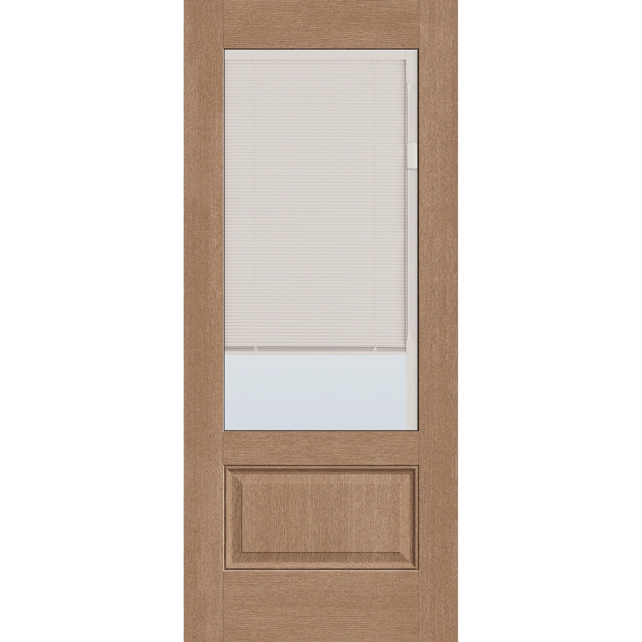 Raise & Lower Blinds Flush Glazed Fiberglass Entry Door - 3/4 Lite (34" x 80")
