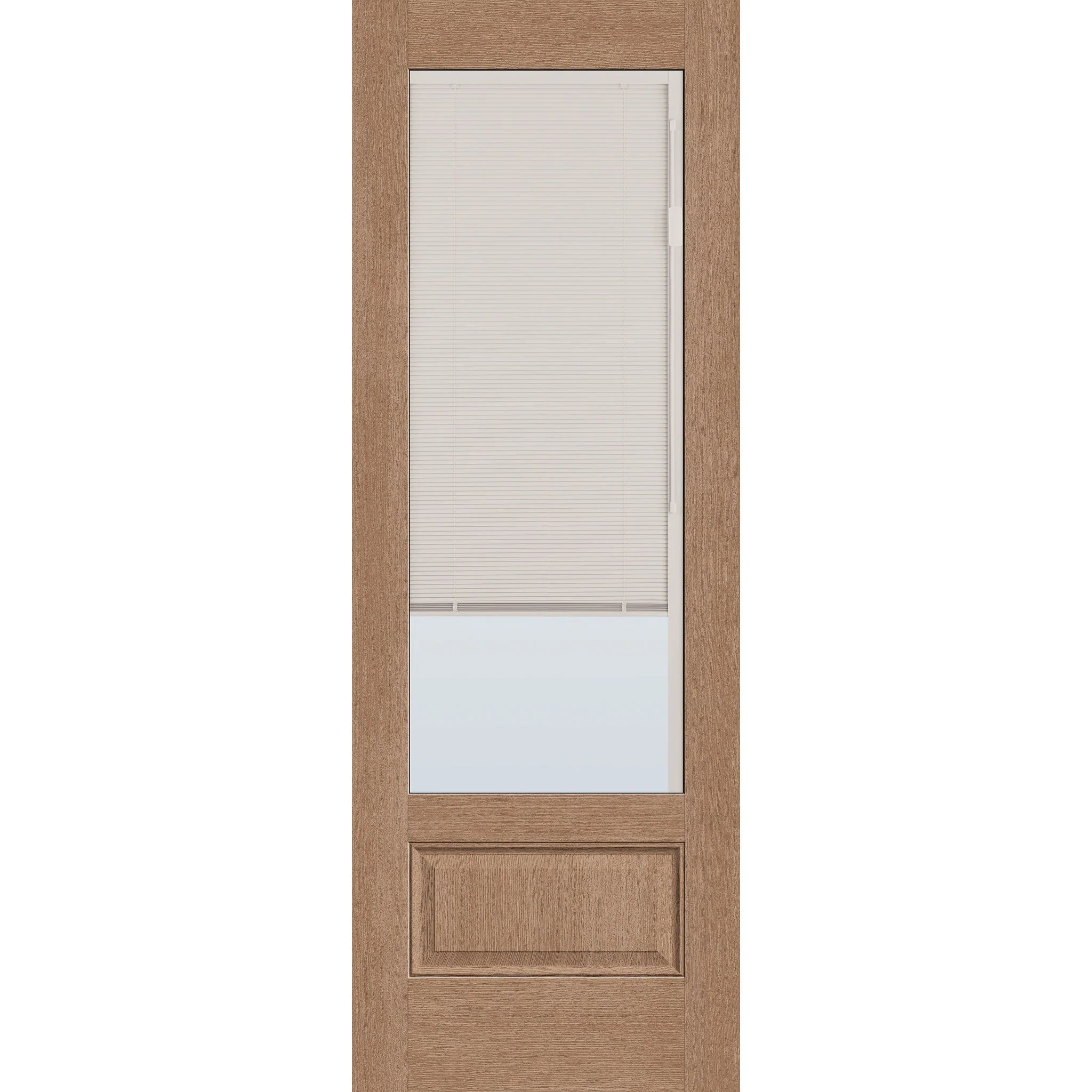 Raise & Lower Blinds Flush Glazed Fiberglass Entry Door - 3/4 Lite (34" x 96")