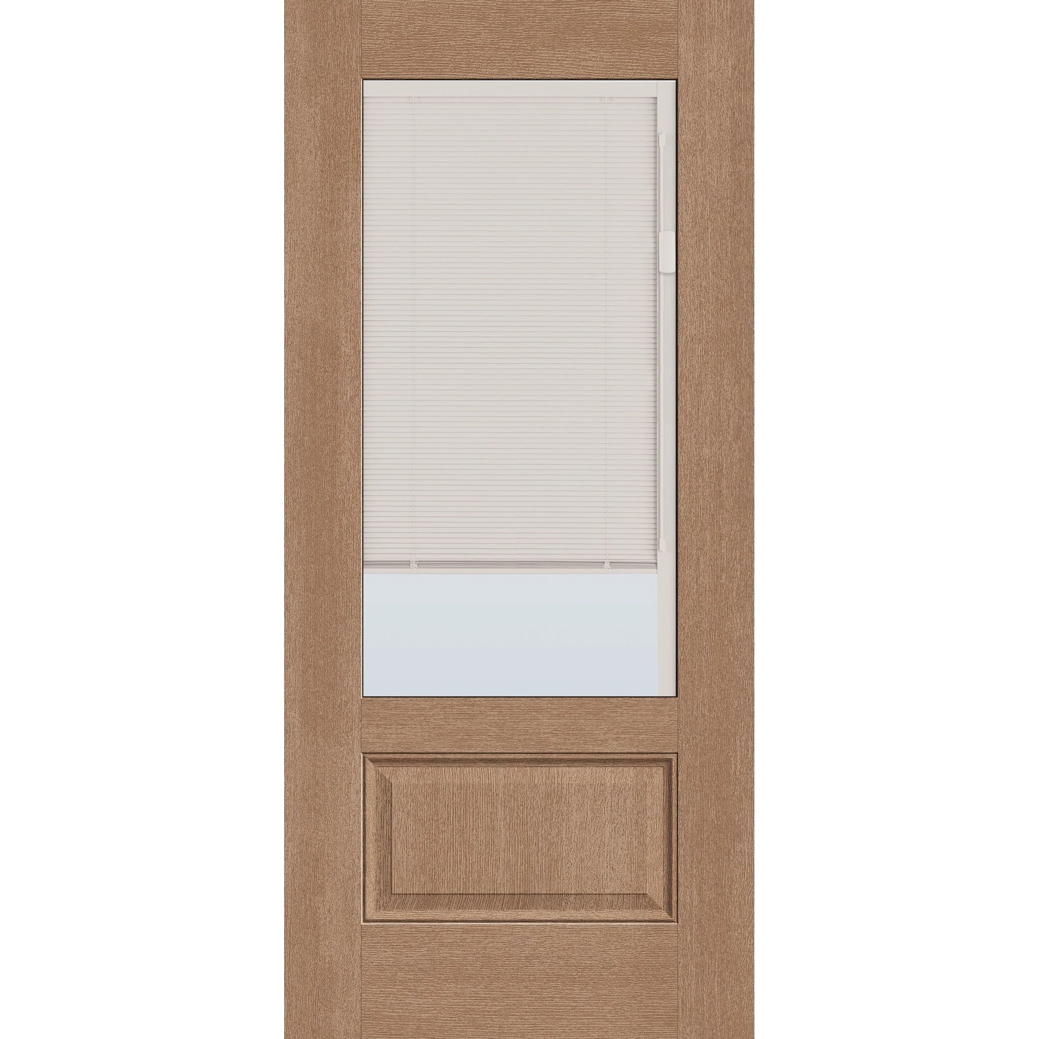 Raise & Lower Blinds Flush Glazed Fiberglass Entry Door - 3/4 Lite (36" x 80")