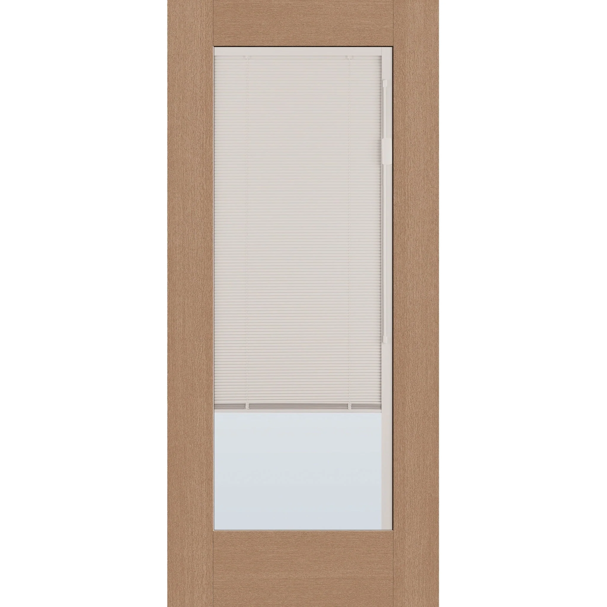 Raise & Lower Blinds Flush Glazed Fiberglass Entry Door - Full Lite (36" x 80") - Image 3