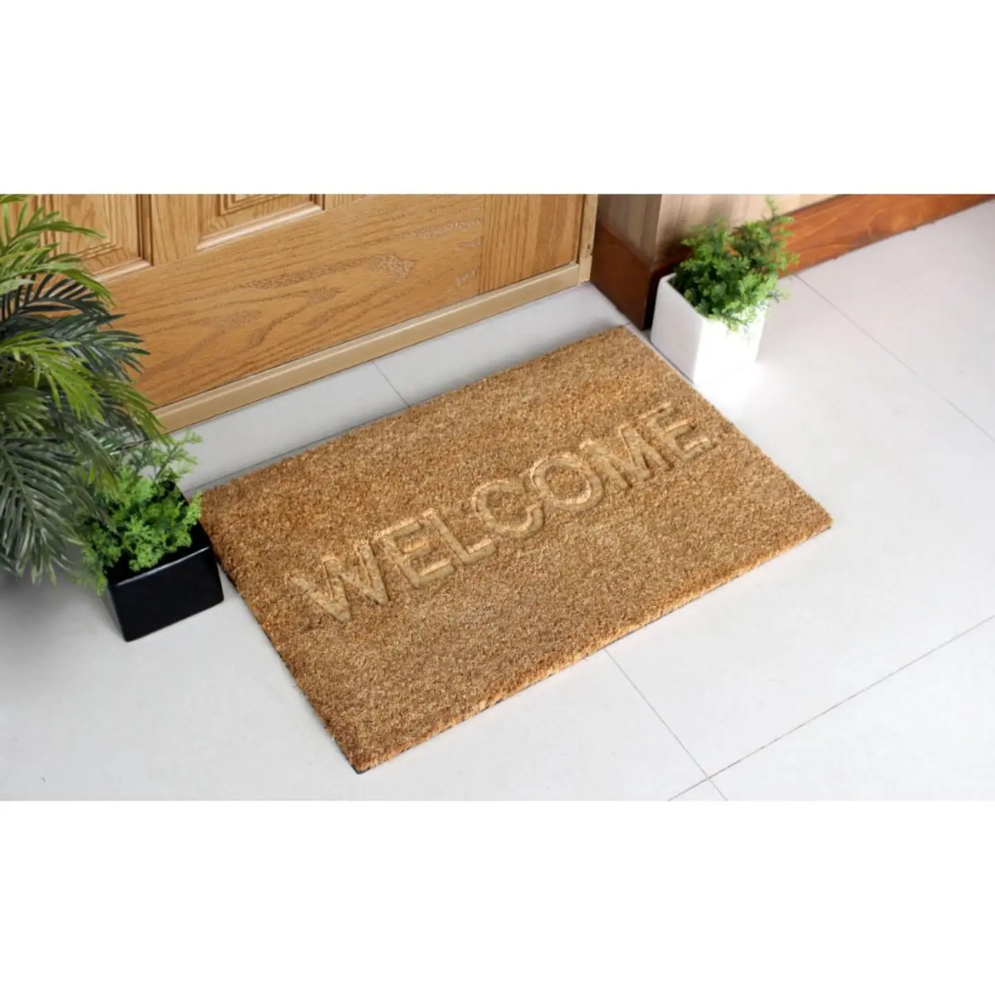 RugSmith Natural Embossed Welcome Coir Doormat, 16" X 24" - Image 3