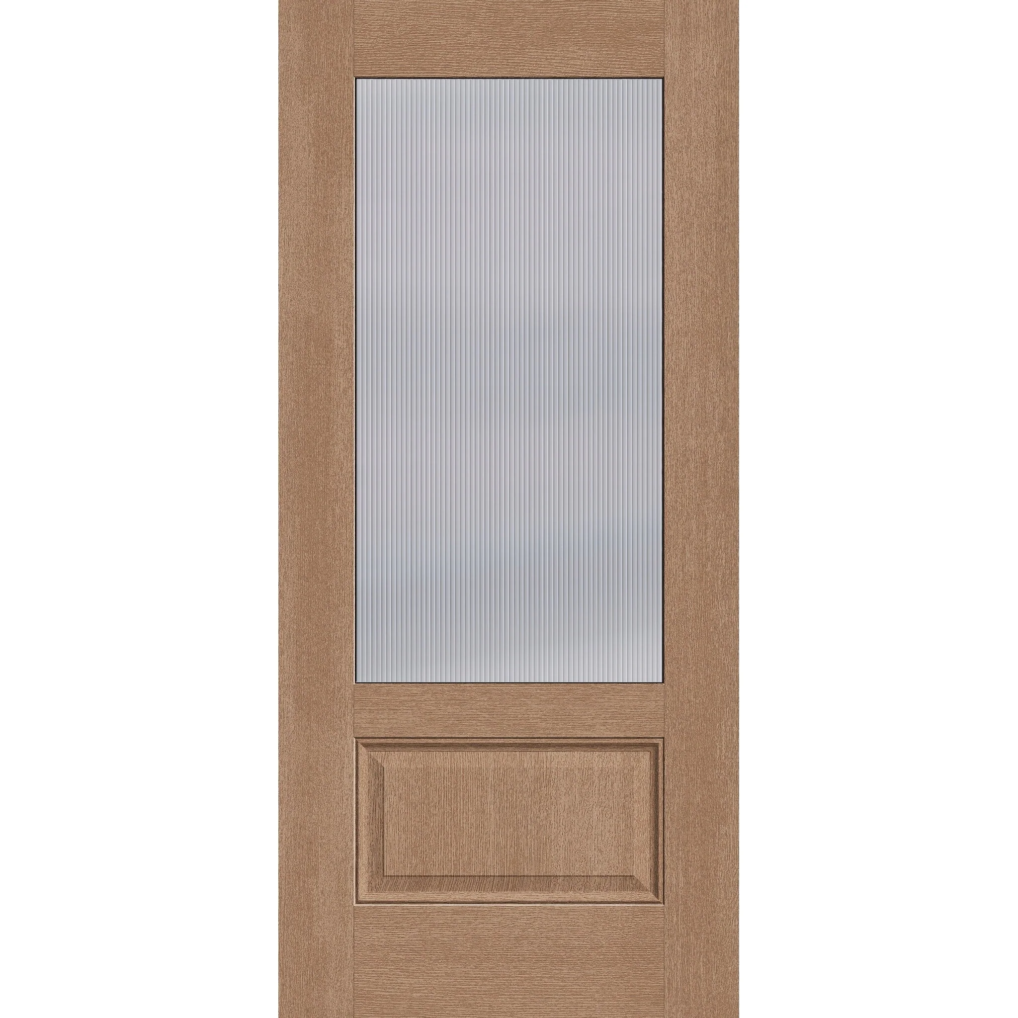 Wide Reed Flush Glazed Fiberglass Entry Door - 3/4 Lite (36" x 80")